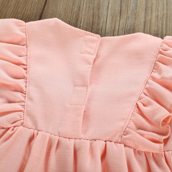 Floral Long Sleeve Romper Spring Easter Dress Girl Outfit Clothes Half Birthday - Picture 4 of 6